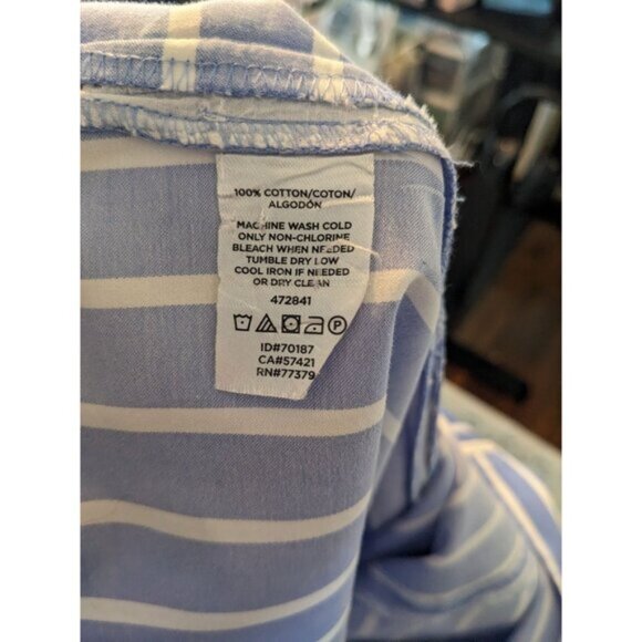 Ann Taylor Blue and White Striped Sleeveless Blouse -‎ S - Picture 9 of 9